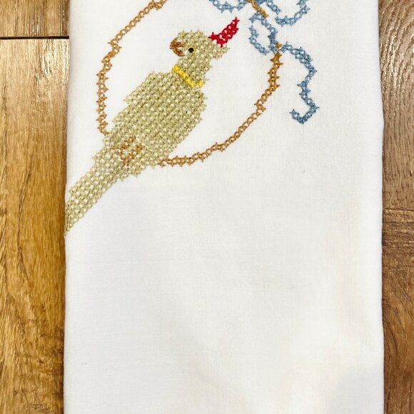 Lot of vintage linen embroidered napkins and tablecloths - Picture 12 of 16